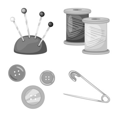 İşareti terzilik ve tekstil vektör çizim. Terzilik ve el sanatları hisse senedi simgesi için web topluluğu.