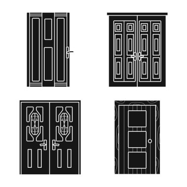 Dekoratif ve inşaat simgesi vektör tasarımı. Dekoratif ve iç stok vektör illüstrasyon seti.