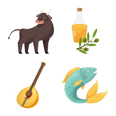 Vektör illüstrasyon ve logo. Set ve seyahat stok vektör illüstrasyon.