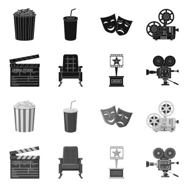 Televizyon ve filme simge vektör tasarımı. Televizyon ve hisse senedi vektör çizim ile ilgilenen.