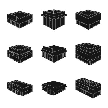 İzole nesne ve ev sembolü. Web için stok sembolünün toplanması ve yapıya bürünmesi.