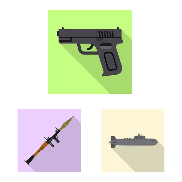 Objeto aislado de arma y signo de arma. Conjunto de armas y ejército símbolo de stock para la web . — Vector de stock