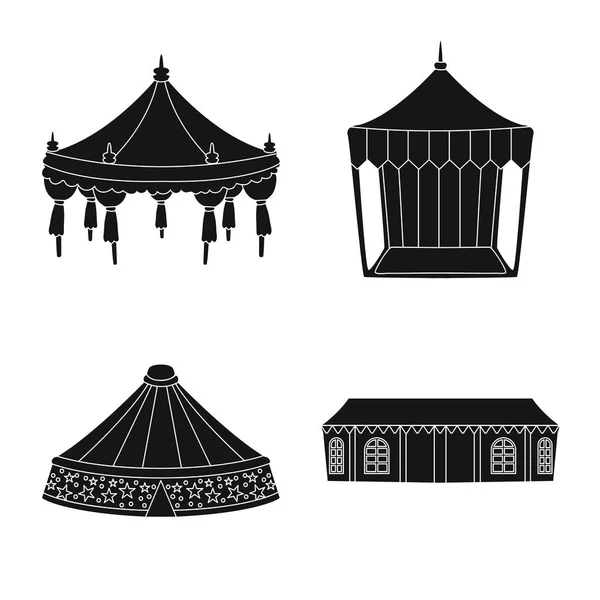 Diseño vectorial de exterior e icono de la arquitectura. Conjunto de icono de vector al aire libre y refugio para stock . — Vector de stock