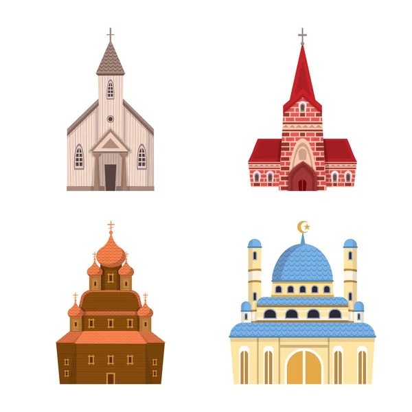 Objeto aislado de la religión y el icono de la construcción. Conjunto de la religión y la fe stock vector ilustración . — Vector de stock