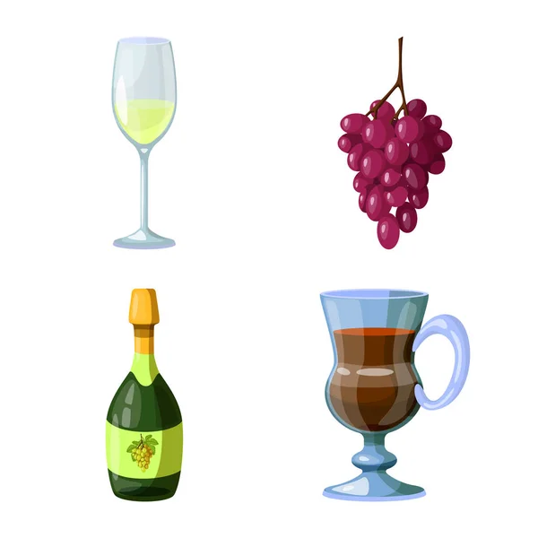 Illustration vectorielle du logo du raisin et de la cave. Collection de raisin et de fabrication symbole stock pour le web . — Image vectorielle