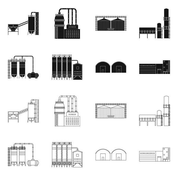 Vektoros illusztráció termelési és szerkezeti ikon. Termelés és technológia tőzsdei szimbólum a web gyűjteménye. — Stock Vector