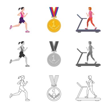 Spor ve kazanan işareti vektör tasarımı. Spor ve fitness hisse senedi simgesi için web topluluğu.