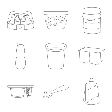 Kalsiyum ve gıda işareti izole nesne. Kalsiyum ve ürün stok vektör illüstrasyon seti.