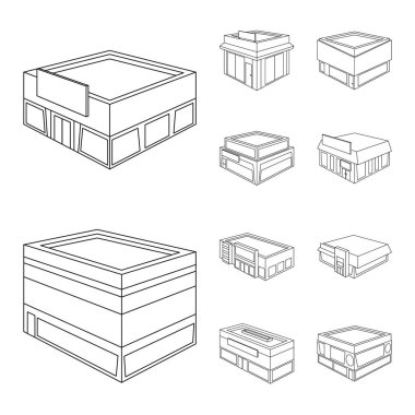 İş ve süpermarket logosu vektör tasarımı. İş ve vitrin stok vektör illüstrasyon koleksiyonu.