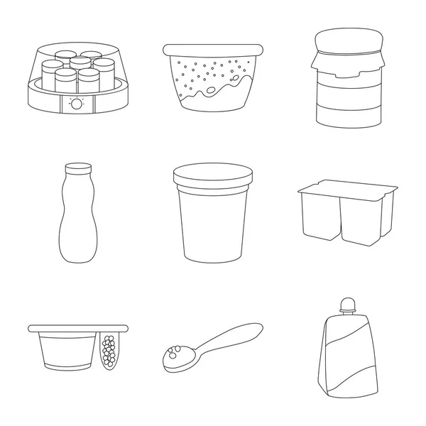 Objet isolé de calcium et signe alimentaire. Ensemble d'illustration vectorielle du calcium et du stock de produits . — Image vectorielle