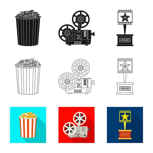 Vectorillustratie van televisie en filmen logo. Reeks van de televisie en het beurssymbool voor web bekijken. — Stockvector