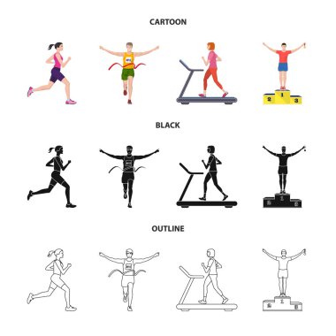 Spor ve kazanan logo vektör Illustration. Spor ve fitness hisse senedi simgesi web için kümesi.