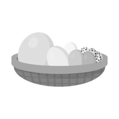 Kase ve yumurta logosu vektör tasarımı. Kase ve kahvaltı stok vektör illüstrasyon seti.