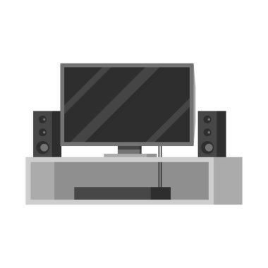 Tiyatro ve ev logosu vektör tasarımı. Web için tiyatro ve ses stok sembolü seti.