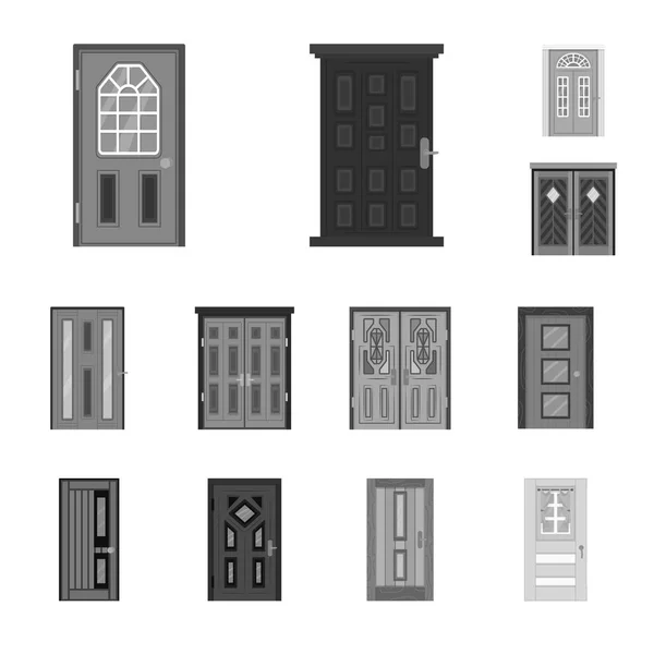 Ilustración vectorial de edificio y letrero de oficina. Conjunto de construcción y vector moderno icono para stock . — Vector de stock