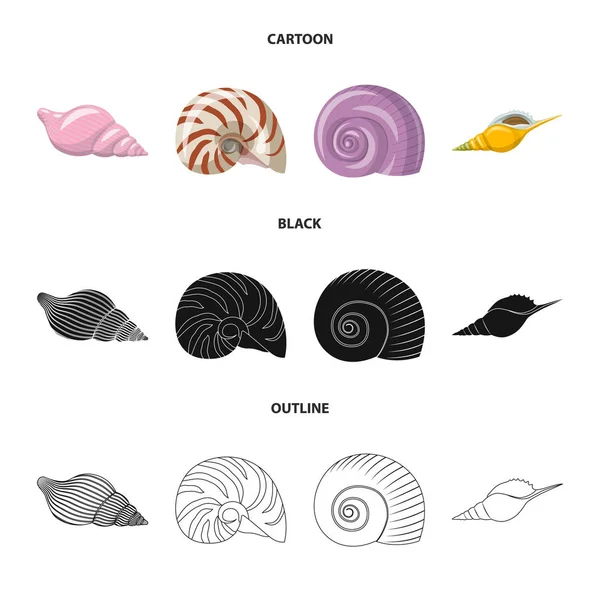 Isolerade objekt av djur och dekoration symbol. Samling av djur- och ocean vektor ikonen för lager. — Stock vektor