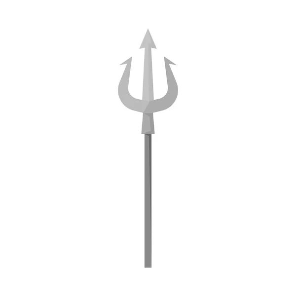 Geïsoleerd object van Trident en Poseidon teken. Set van Trident en zee voorraad vector illustratie. — Stockvector