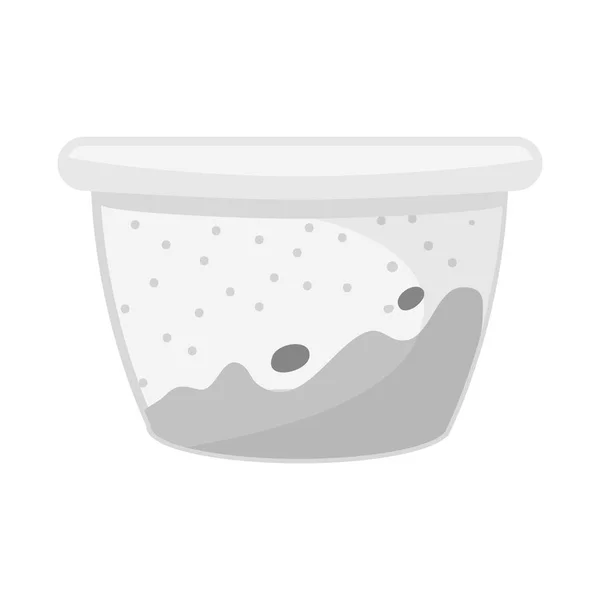 Vector illustratie van container en yoghurt icoon. Set container en advertentie vector pictogram voor voorraad. — Stockvector