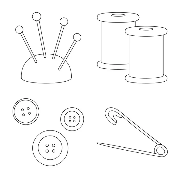 Ізольований об'єкт моди та пошиття символу. Колекція моди та текстилю Векторні ілюстрації . — стоковий вектор