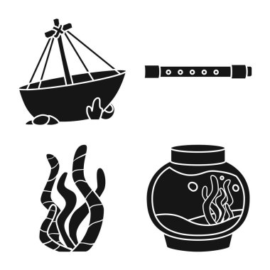 Dekoratif ve iç logo vektör illüstrasyon. Dekoratif ve su stok vektör illüstrasyon seti.