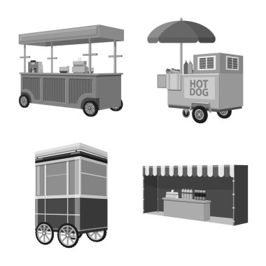 Ticaret ve gıda logosu vektör illüstrasyon. Ticaret ve çadır stok vektör illüstrasyon toplama.