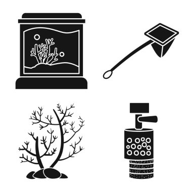 Dekoratif ve iç simge izole nesne. Web için dekoratif ve aqua stok sembolü seti.