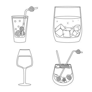 İçecek ve buz logosu vektör tasarımı. İçecek ve shaker stok vektör illüstrasyon koleksiyonu.
