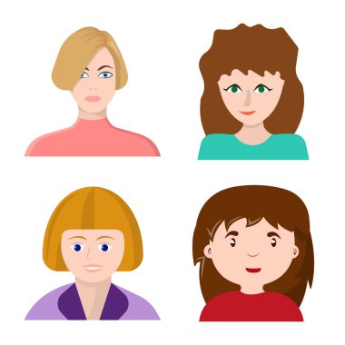 Avatar vektör illüstrasyon ve insanlar işareti. Web için avatar ve moda stok sembolü koleksiyonu.
