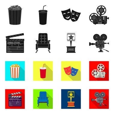 Televizyon ve filme simge vektör Illustration. Televizyon ve web için hisse senedi simgesi ile ilgilenen.