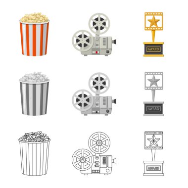 Televizyon ve filme simge vektör Illustration. Televizyon ve hisse senedi vektör çizim ile ilgilenen.
