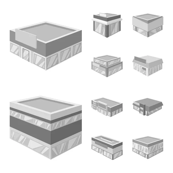 孤立的建筑和展示标志的对象。建筑集合和建筑库存向量图. — 图库矢量图片