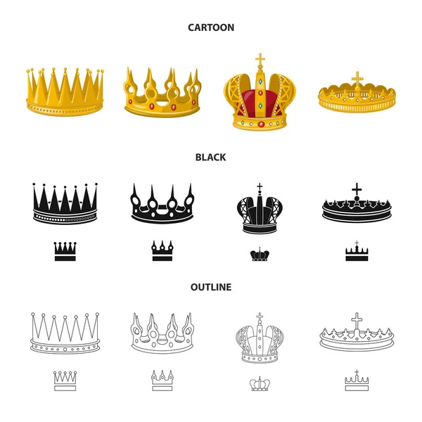 Diseño vectorial de símbolo medieval y nobleza. Conjunto de símbolo de stock medieval y monárquico para web . — Archivo Imágenes Vectoriales