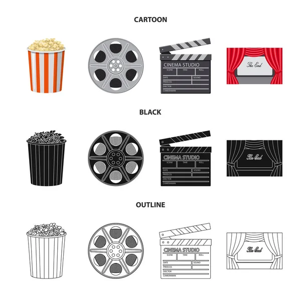 Vektor-Illustration des Fernsehens und Filmsymbols. Set von Fernseher und Vektor-Symbol für Aktien. — Stockvektor