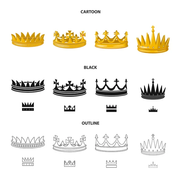 Objeto aislado de símbolo medieval y nobiliario. Conjunto de ilustración de vector de stock medieval y monarquía . — Archivo Imágenes Vectoriales