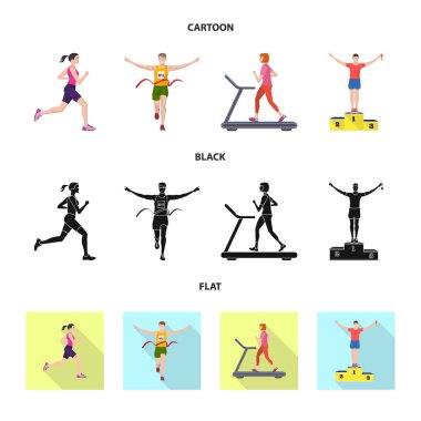 Spor ve kazanan simgesi yalıtılmış nesne. Hisse senedi için spor ve fitness vektör simge kümesi.