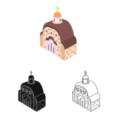 Kilise ve ortodoks simgesiizole nesne. Web için kilise ve şapel stok sembolü Koleksiyonu.