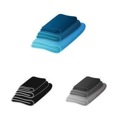 Havlu ve yığılmış işareti izole nesne. Web için havlu ve duş stok sembolü seti.