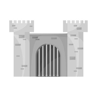 Kale ve kale logosu vektör tasarımı. Web için kale ve kule stok sembolü seti.