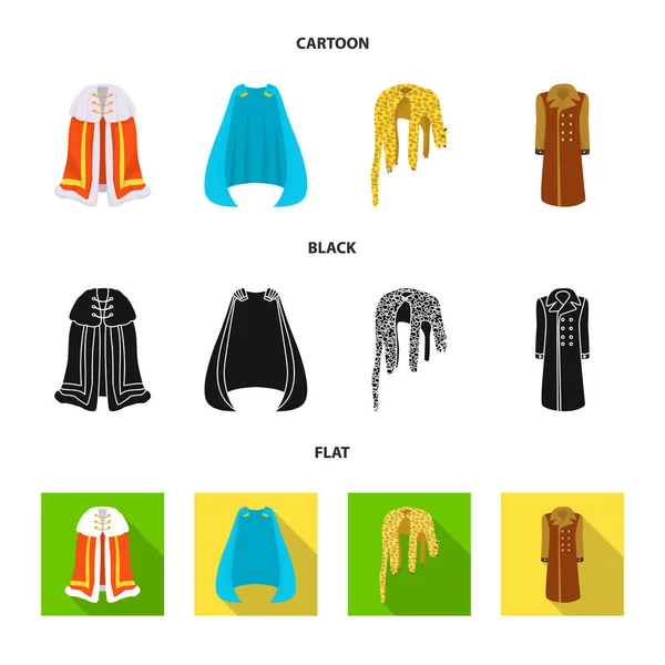 Isolierte Objekt von Material und Bekleidung Zeichen. Set aus Material und Kleidungsstücken für das Web. — Stockvektor