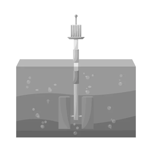 Ilustración vectorial de turbina y logotipo de marea. Colección de turbina y símbolo de reserva de energía para la web . — Vector de stock