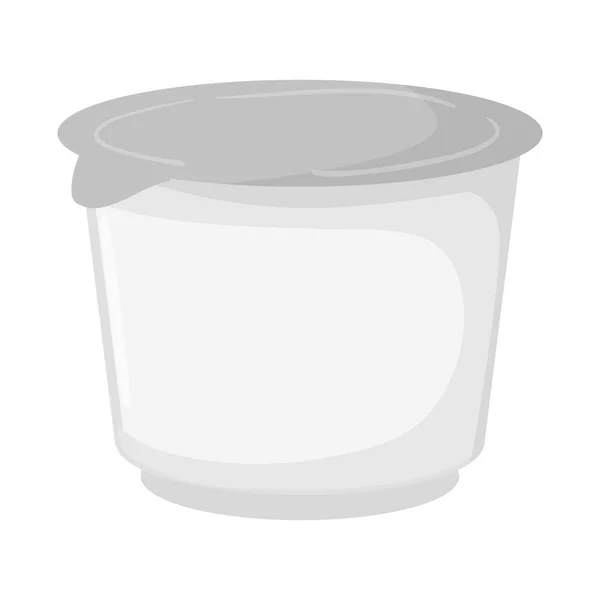 Isoliertes Objekt aus Behälter und Joghurt-Symbol. Sammlung von Behältern und Eimern für das Netz. — Stockvektor