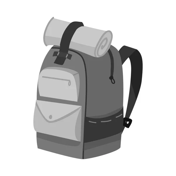 Objeto aislado de la mochila y el icono de la bolsa. Conjunto de mochila y símbolo de stock de senderismo para web . — Vector de stock