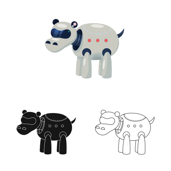 Isolerade föremål av flodhäst och flodhäst symbol. Uppsättning flodhäst och djur Lager vektor illustration. — Stock vektor