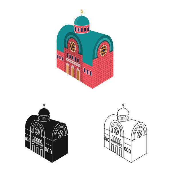 Ilustración vectorial de sinagoga y signo de iglesia. Conjunto de sinagoga y judaísmo stock vector ilustración . — Vector de stock