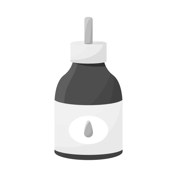 Objeto aislado de botella y símbolo del gotero. Conjunto de botella e icono de vector de plástico para stock . — Vector de stock