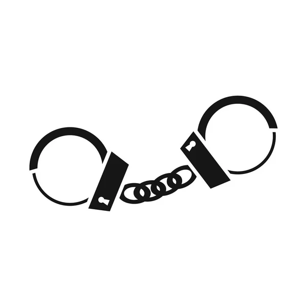 Ізольований об'єкт наручника та ланцюгового знака. Набір значків наручників і законів для запасів . — стоковий вектор