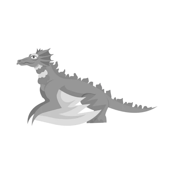 Objeto isolado de logotipo de dragão e lagarto. Conjunto de dragão e monstro símbolo de estoque para web . — Vetor de Stock