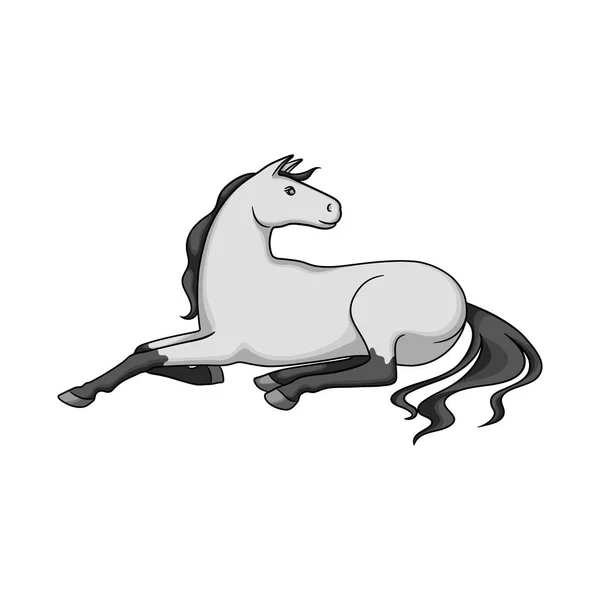 Vektor illustration av hästen och rasen tecken. Samling av häst-och jordbruk aktiesymbol för rengöringsduk. — Stock vektor