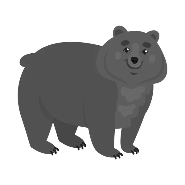 Изолированный объект с логотипом медведя и гризли. Набор символов медведя и коричневого цвета для паутины . — стоковый вектор