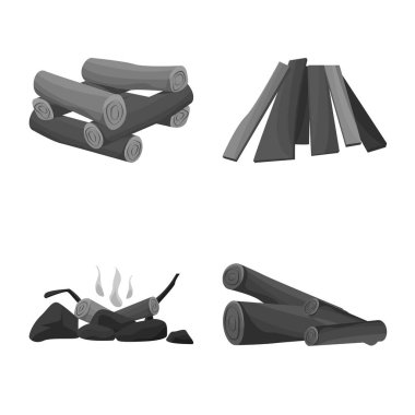 Orman ve parke logosu vektör illüstrasyon. Stok lar için orman ve günlük vektör simgesi kümesi.